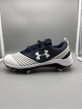 Under Armour | NEW! Glyde Fastpitch Softball Cleats - White Navy Blue ; Womens 7